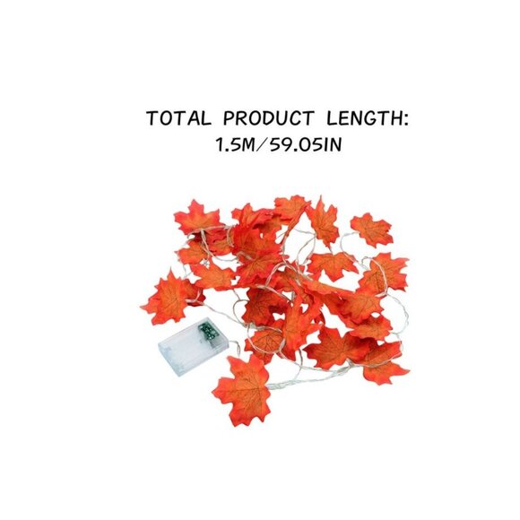 Maple Leaf String Lights 20 LED Autumn Decor - Picture 7 of 9